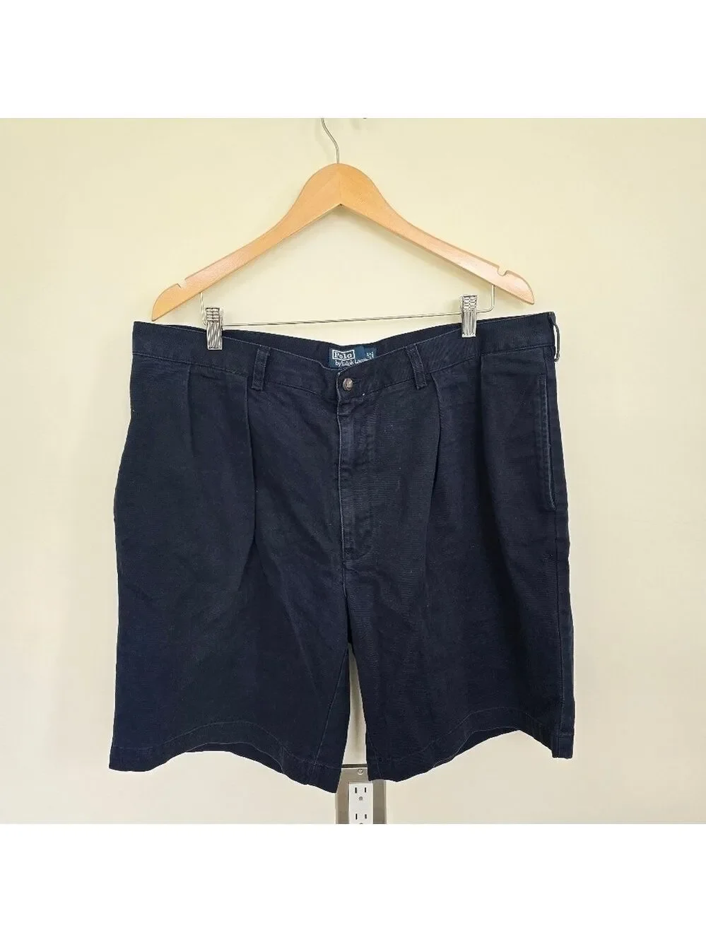 Polo by Ralph Lauren Navy Blue Four Pocket Classic Pleated Tyler Shorts Size 40